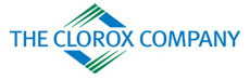 Логотип компании Clorox с названием, написанным синими заглавными буквами, окруженный зелеными и синими диагональными линиями, образующими форму ромба. Разработан с использованием элементов, вдохновленных Soldis.