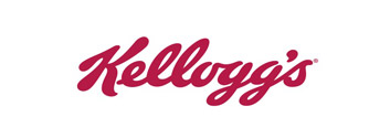 Логотип Kelloggs, написанный красным курсивом на белом фоне, созданный Soldis.