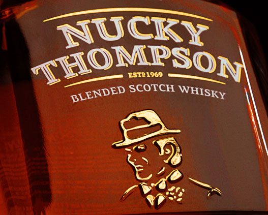 Бутылка виски Nucky Thompson. Логотип в дизайне от Soldis.