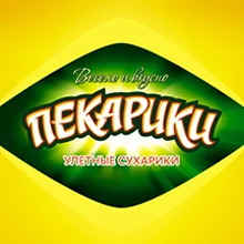 Яркая желто-зеленая упаковка снэков с жирным шрифтом на русском языке «Пекарики» и «улётные сухарики» на лицевой стороне, разработанная для Soldis.