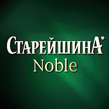 Бутылка коньяка «Старейшина Noble» 18-летней выдержки. Логотип в дизайне от Soldis.