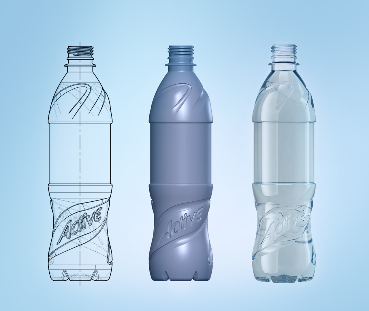 Разработка формы упаковки бренда воды Aqua Minerale в портфеле брендингового агентства Soldis